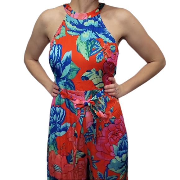 NWT Farm Rio Linen Halter Jumpsuit - Picture 9 of 12